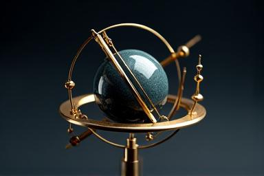 Diagram showing orbital paths of planets around a central sphere