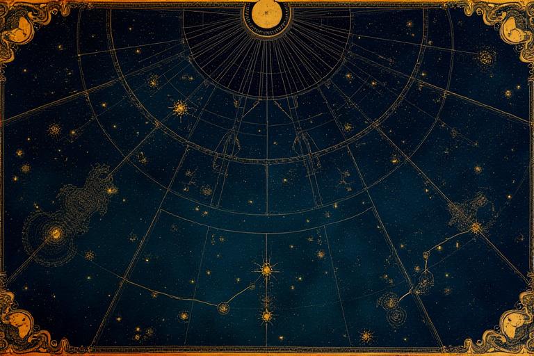 Historical scholarly drawing of the Sidereal zodiac showing fixed star constellations